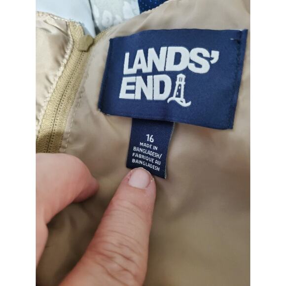 Lands' End School Uniform Little Girls Jumper Top of Knee Dress- Khaki Size 10 - Picture 4 of 5